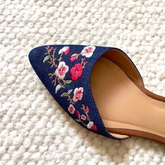 Rampage corinna floral denim pointed sandal flats - Picture 2 of 10